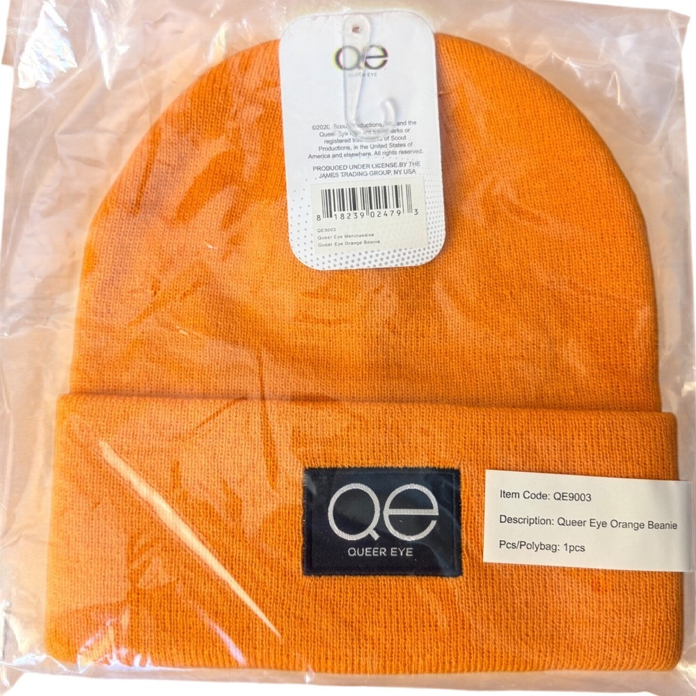 Queer Eye Merch Netflix LGBTQIA Orange Stretchy Beanie Unisex New